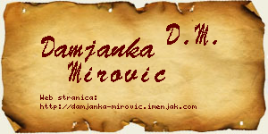 Damjanka Mirović vizit kartica